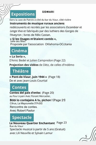 programme de la semaine