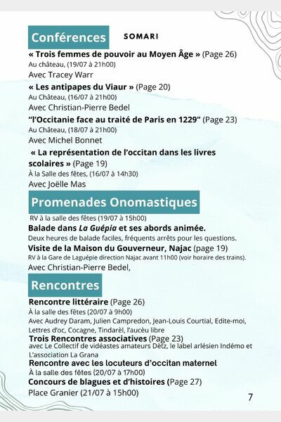 programme de la semaine 3