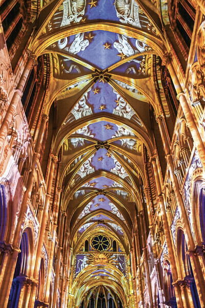 Projection immersive à 360° lors du 1er opus de Lyon née de la lumière