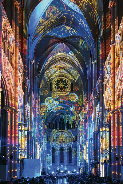 Projection lors du 1er opus du spectacle Lyon née de la lumière