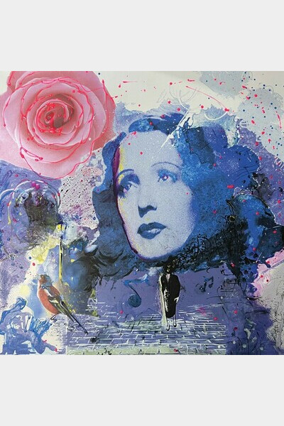 Piaf, la vie en rose - Acrylique sur dibond, 60 x 60 cm 