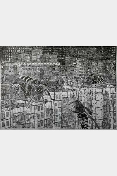 La-rue-le-peril-et-la-ruche (part 1 diptyque), 2022