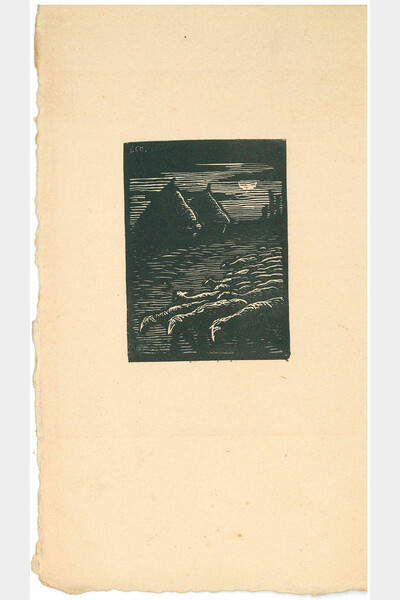 Fernand Chalandre, Scène nocturne : moutons et meules