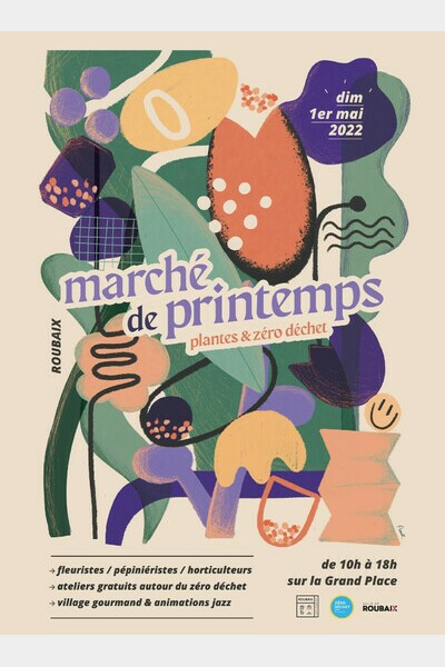 Affiche Marché de Printemps Roubaix 2022