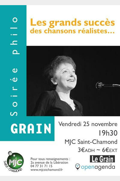 Soirée philo : les grands succès des chansons réalistes...