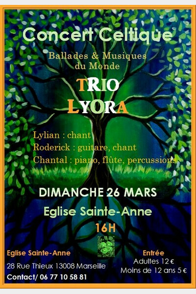 Affiche Concert Celtique Trio Lyora